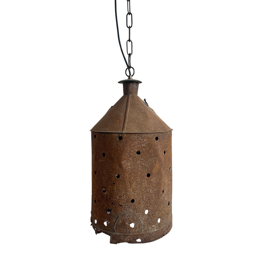 LI028 ANTIQUE RUSTY TIN PENDANT LAMP