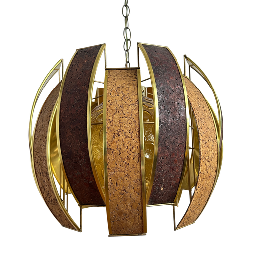 LI029 BRUTALIST CORK & GLASS PENDANT LAMP