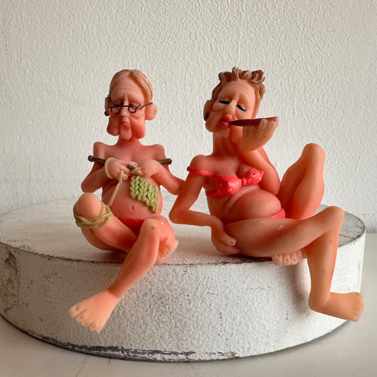 OB003 SET OF TWO GRANDMAS IN BIKINIS
