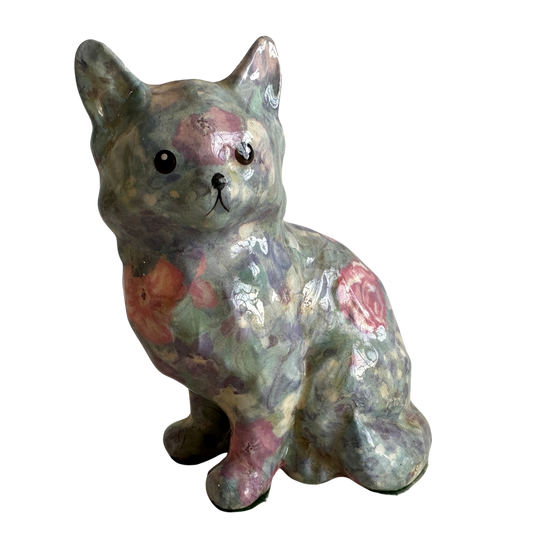 OB013 CERAMIC FLORAL KITTEN