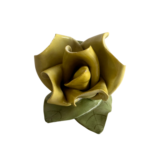 OB020 SMALL CERAMIC YELLOW ROSE