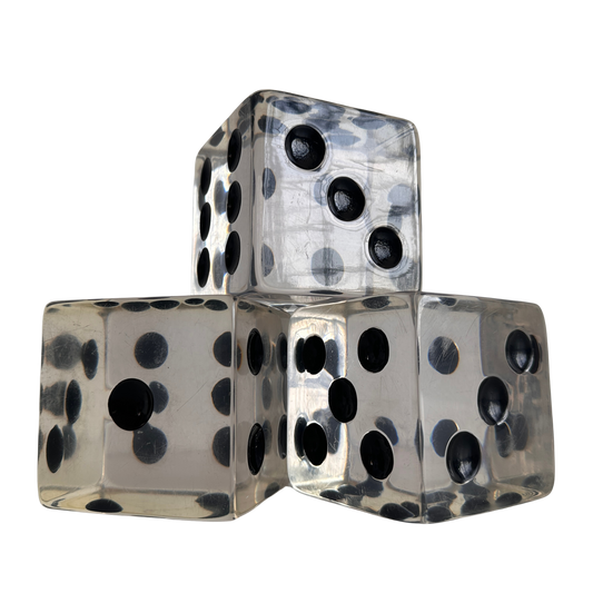 OB026 TRIO OF OVERSIZE LUCITE ACRYLIC DICE