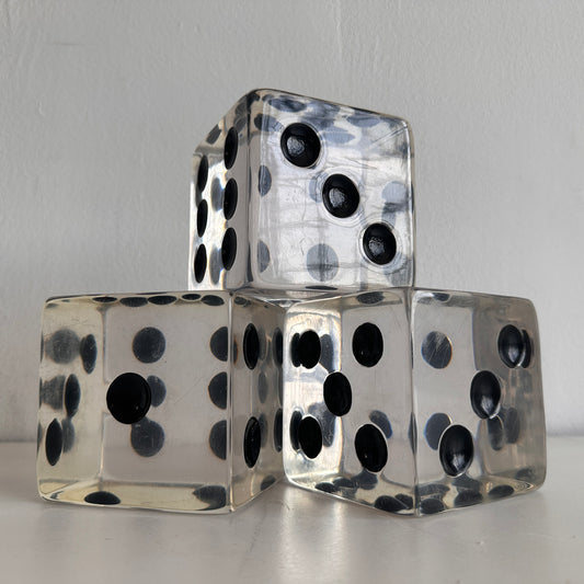 OB026 TRIO OF OVERSIZE LUCITE ACRYLIC DICE