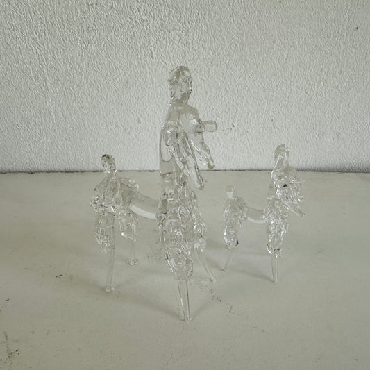 OB028 GLASS POODLE MOM AND PUP