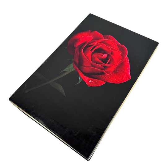 OB031 GOLD TRIM & RED ROSE BLACK BOX