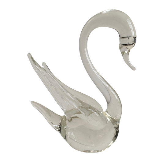 OB052 LITTLE GLASS SWAN FIGURINE
