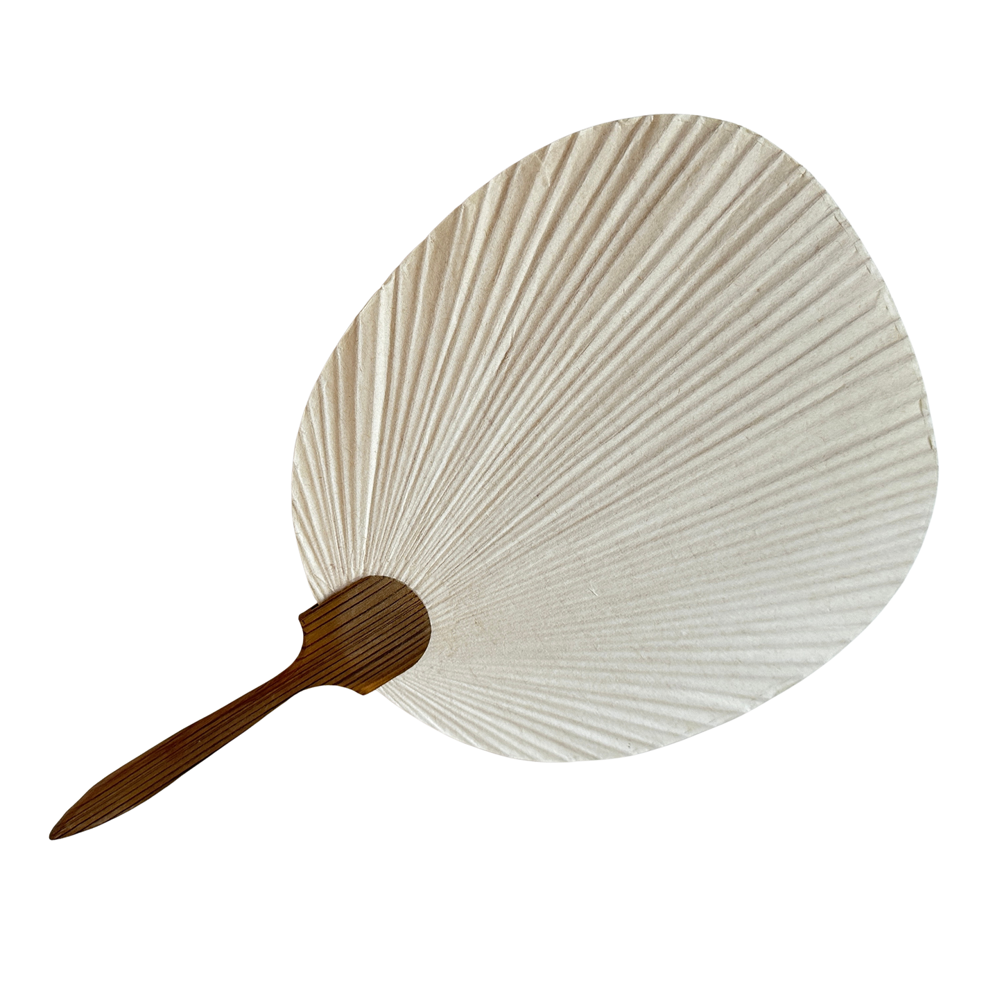 OB074 PAPER FAN WITH WOOD HANDLE