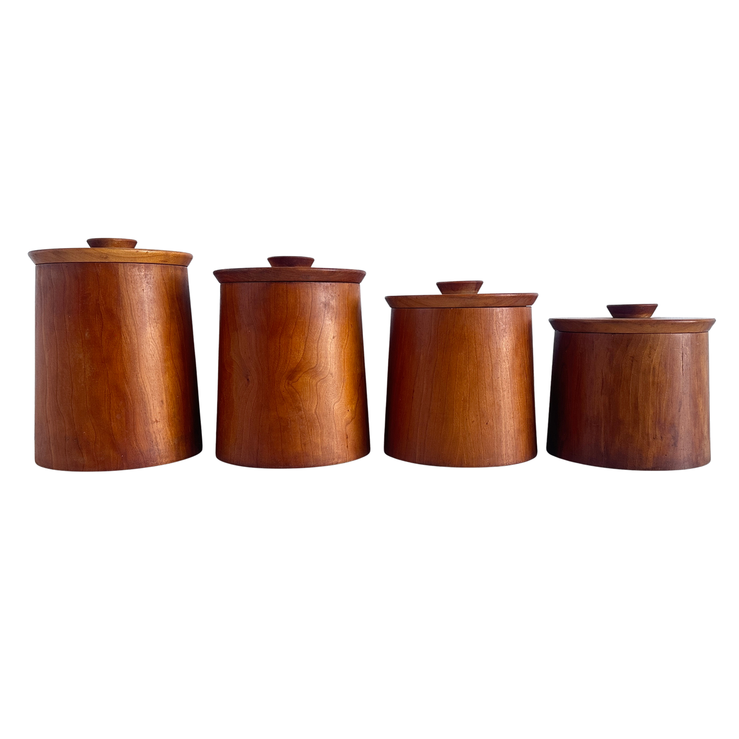 OB079 SET OF 4 TEAK WOOD CANISTERS