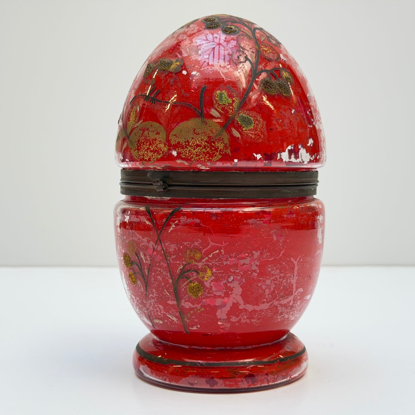 OB100 ART DECO GLASS EGG LIQUOR TANTALUS (EGG ONLY)