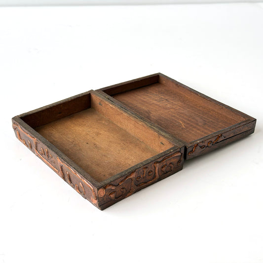 OB115 FOLRENTINE WOODEN MADONNA AND CHILD JEWELRY BOX