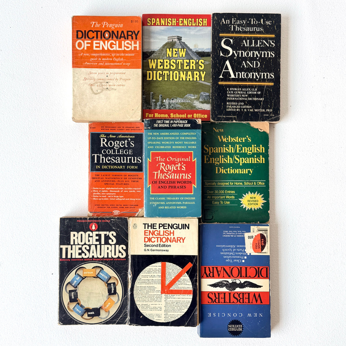 OB179 10" STACK OF DICTIONARY/THESAURUS BOOKS