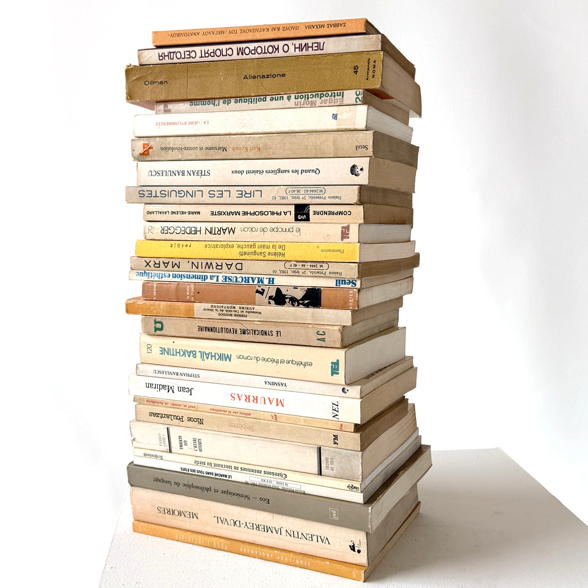 OB182 16" STACK OF MOSTLY FRENCH BOOKS