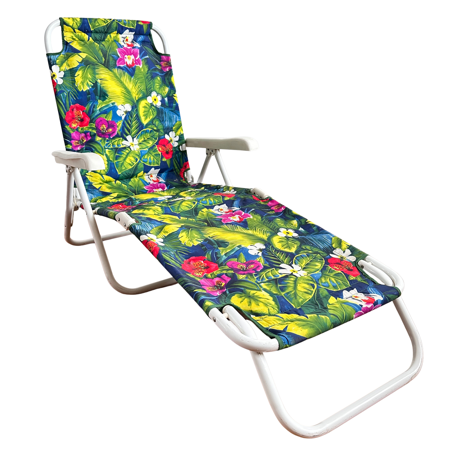 OD004 ORCHID PRINT FOLDING OUTDOOR BEACH LOUNGER
