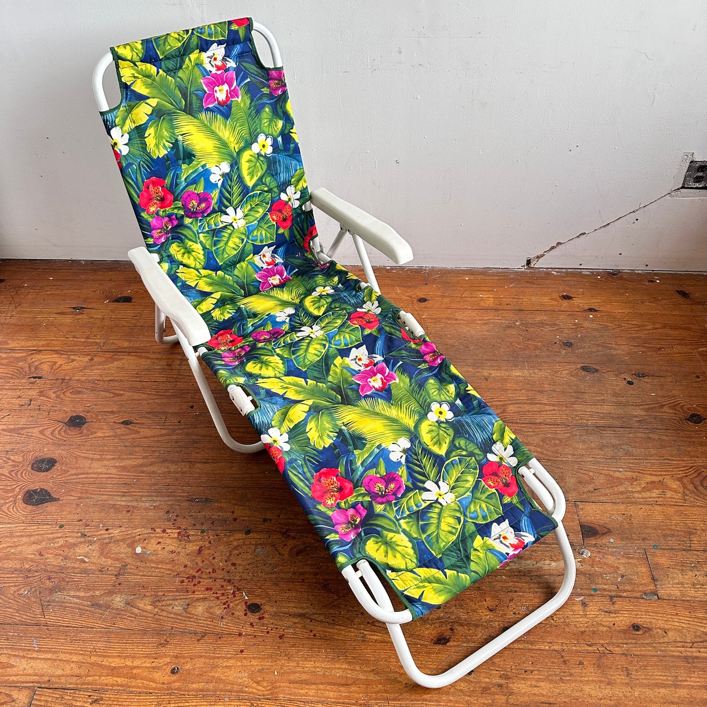 OD004 ORCHID PRINT FOLDING OUTDOOR BEACH LOUNGER