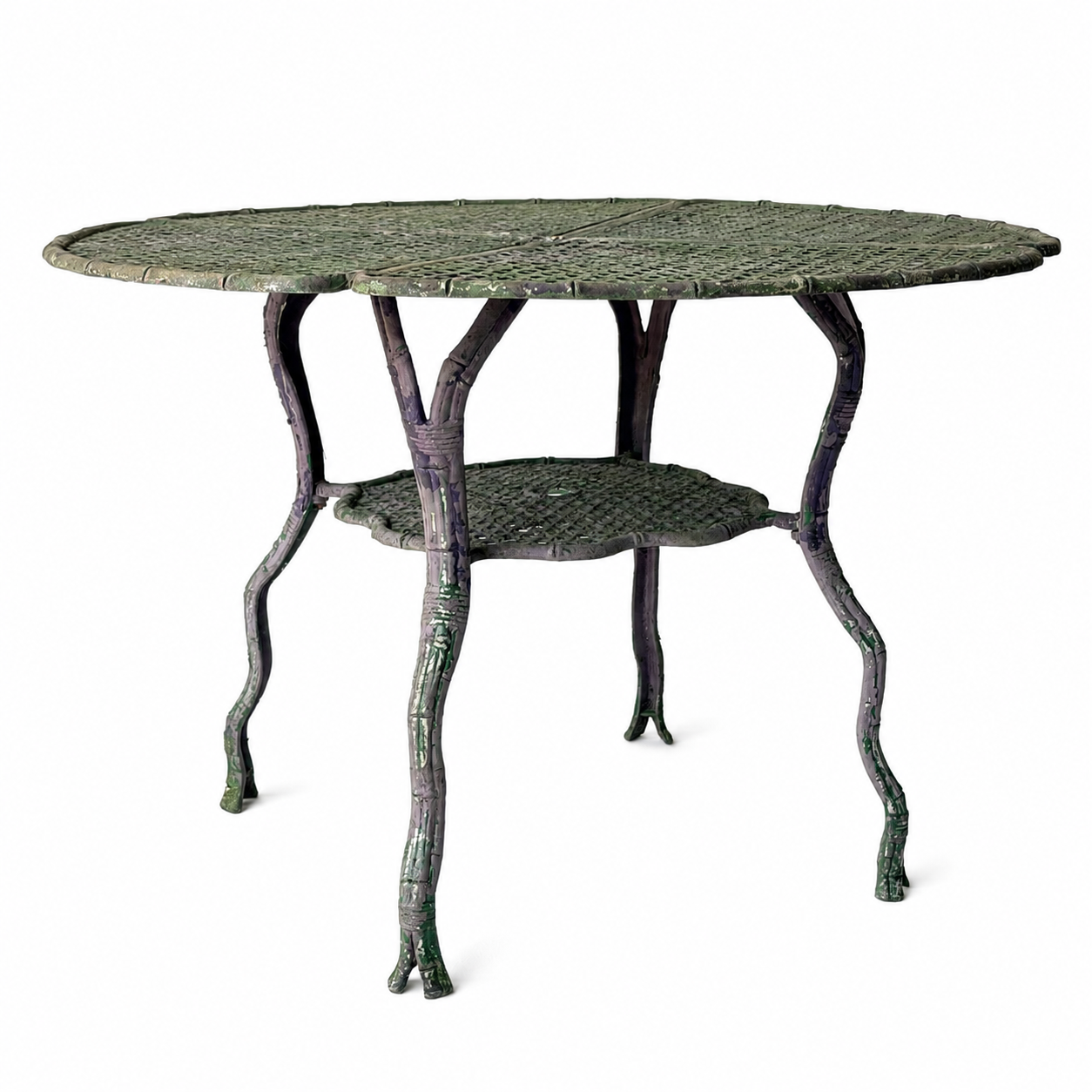 OD018 CAST ALUMINAM FAUX BAMBOO PATIO TABLE