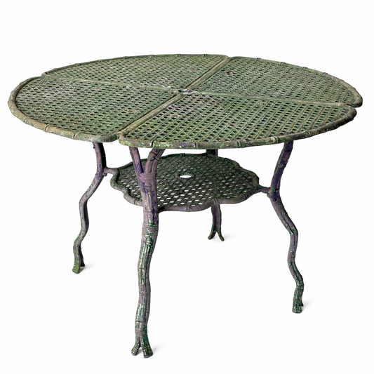 OD018 CAST ALUMINAM FAUX BAMBOO PATIO TABLE