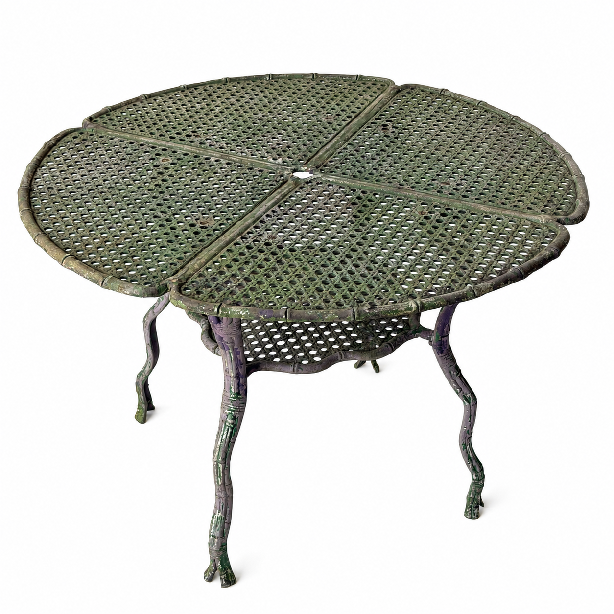 OD018 CAST ALUMINAM FAUX BAMBOO PATIO TABLE