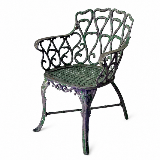 OD019 CAST ALUMINUM FAUX BAMBOO PATIO CHAIR