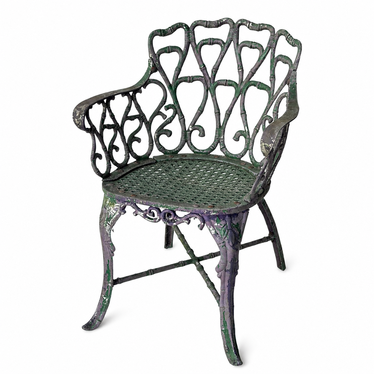 OD019 CAST ALUMINUM FAUX BAMBOO PATIO CHAIR