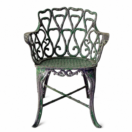 OD019 CAST ALUMINUM FAUX BAMBOO PATIO CHAIR