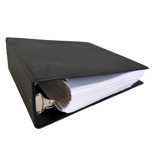 OF003 BLACK 3 RING BINDER FILLER WITH PAPER