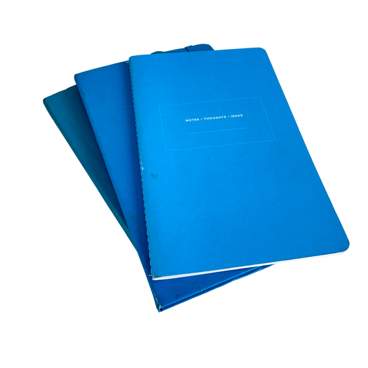 OF004 STACK OF 3 BLUE NOTEBOOKS