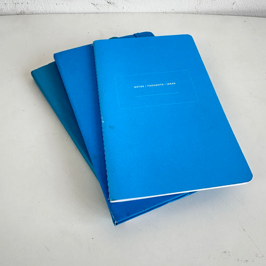 OF004 STACK OF 3 BLUE NOTEBOOKS