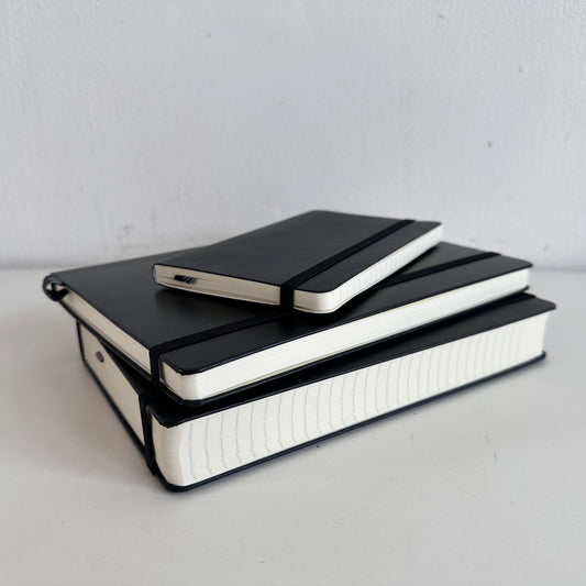 OF009 STACK OF 3 BLACK BOUND NOTEBOOKS