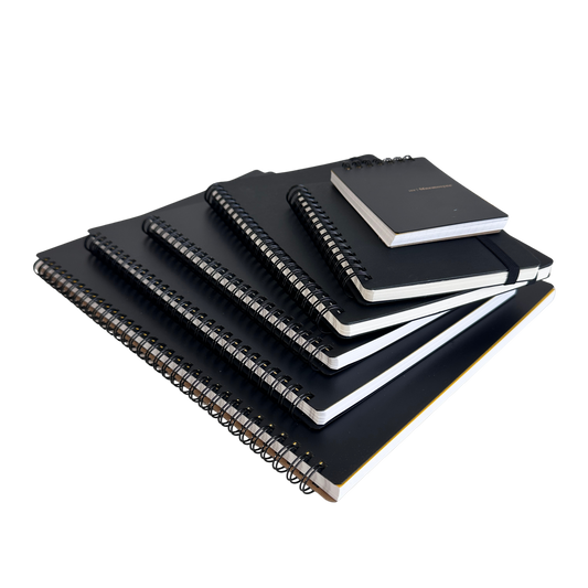 OF010 STACK OF 6 BLACK SPIRAL NOTEBOOKS