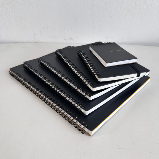 OF010 STACK OF 6 BLACK SPIRAL NOTEBOOKS
