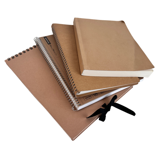 OF011 STACK OF 4 TAN NOTEBOOKS