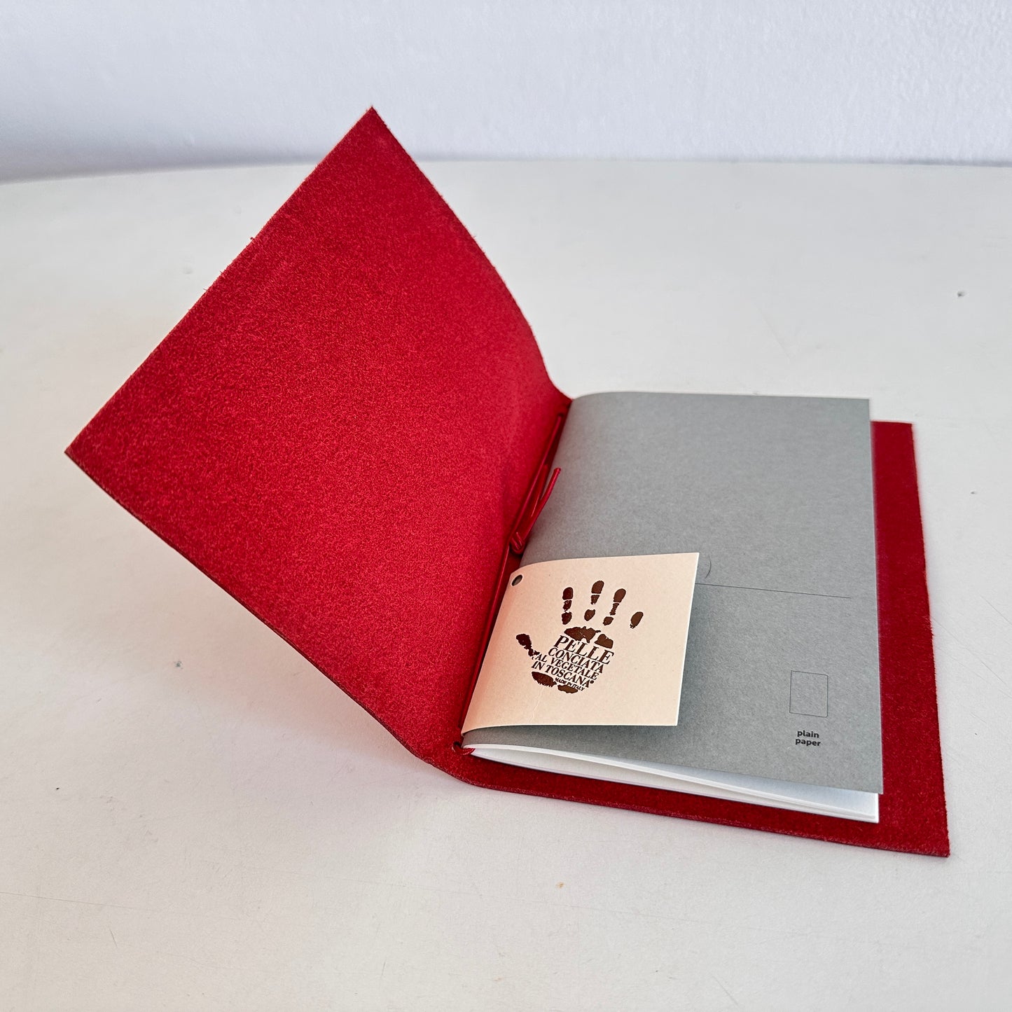 OF021 RED LEATHER JOURNAL MINI