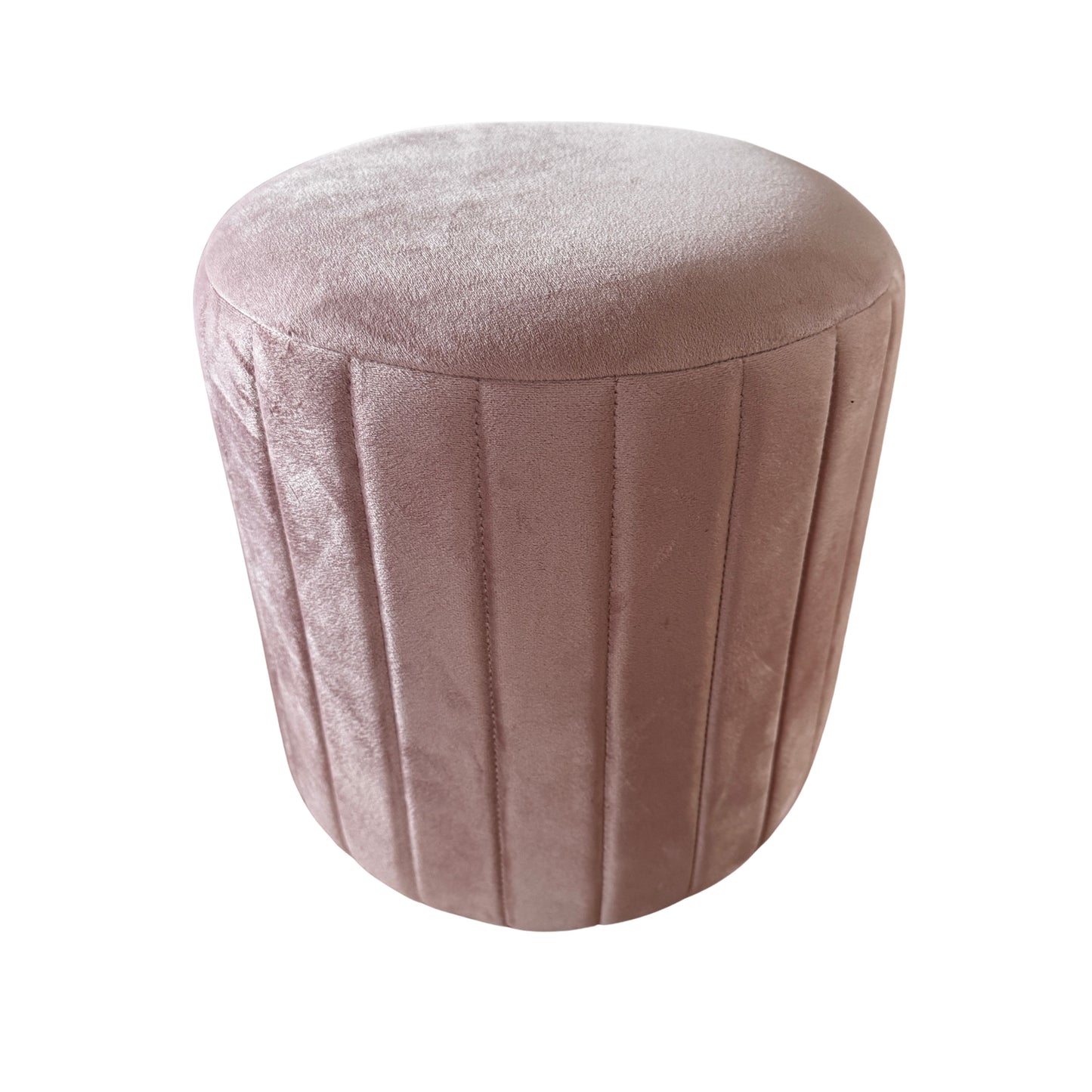 OT002 PINK VELVET OTTOMAN
