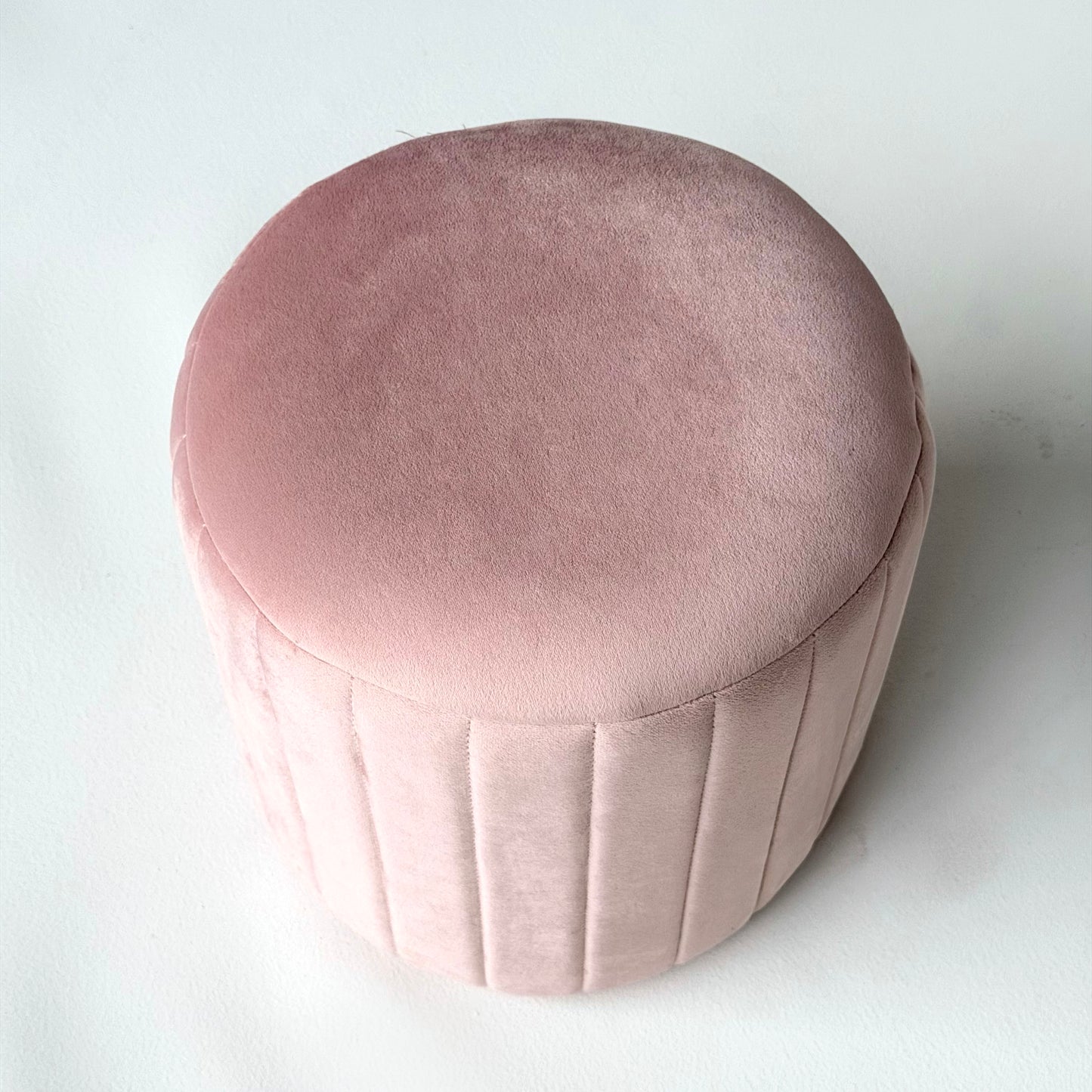 OT002 PINK VELVET OTTOMAN
