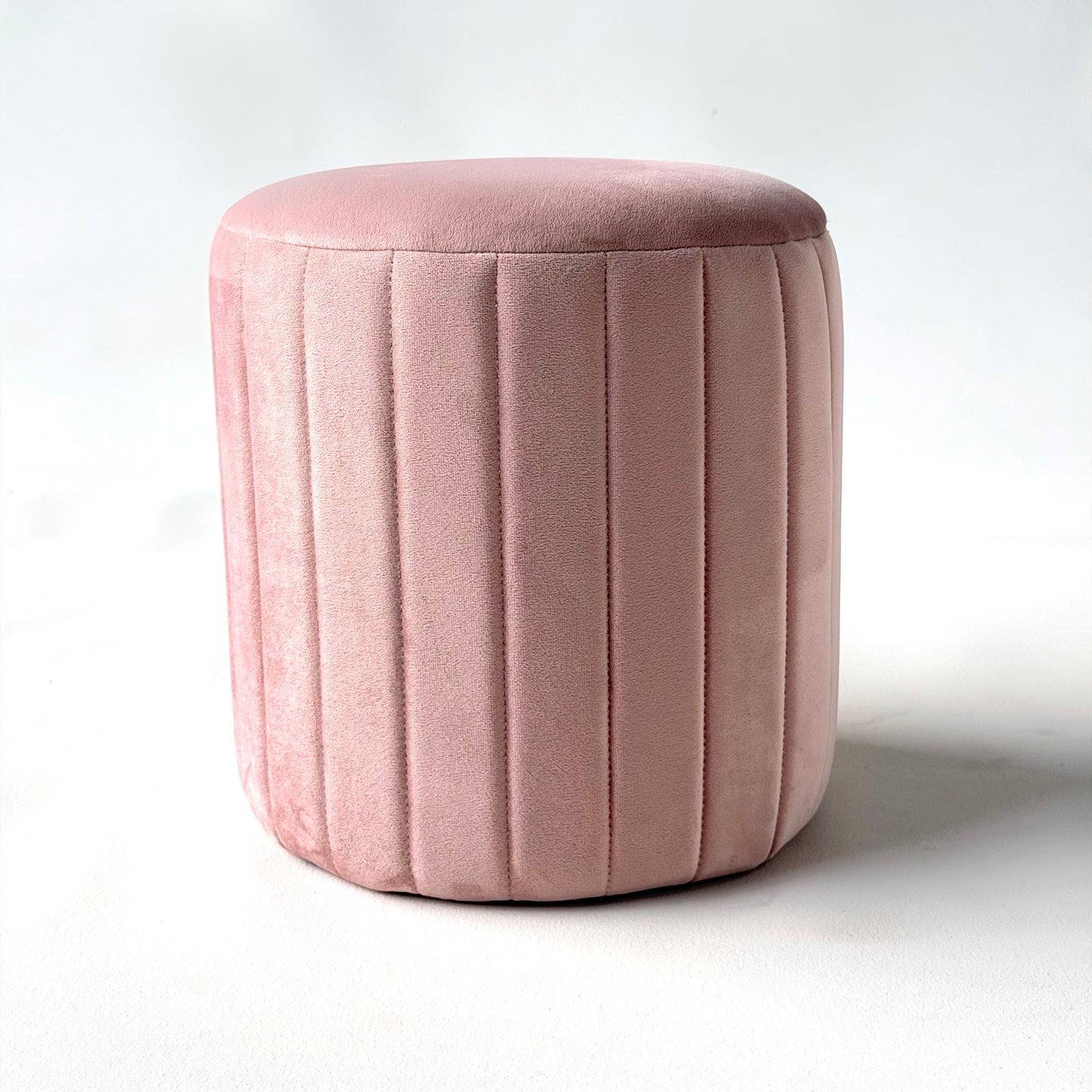 OT002 PINK VELVET OTTOMAN