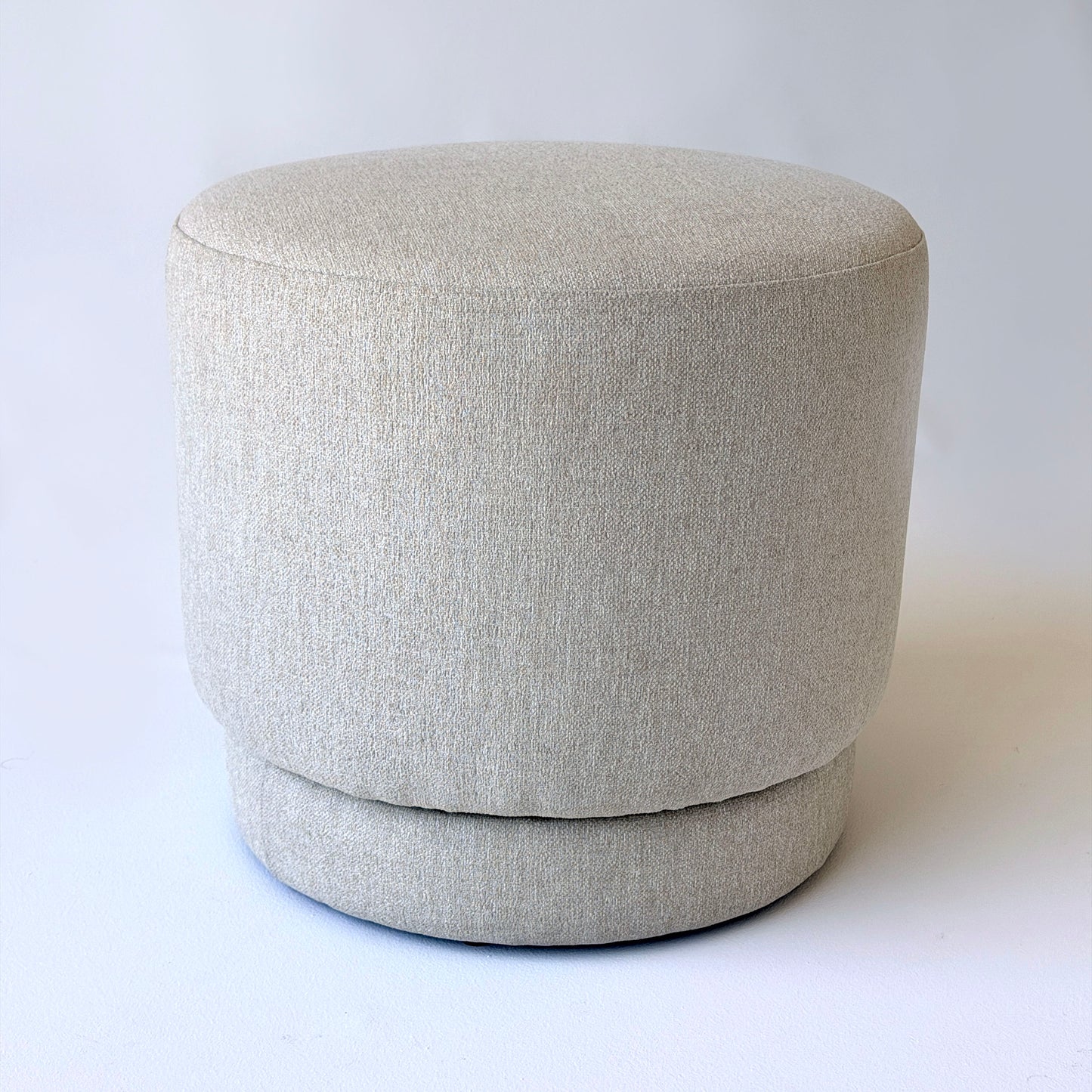 OT003 BEIGE LINEN SWIVEL OTTOMAN