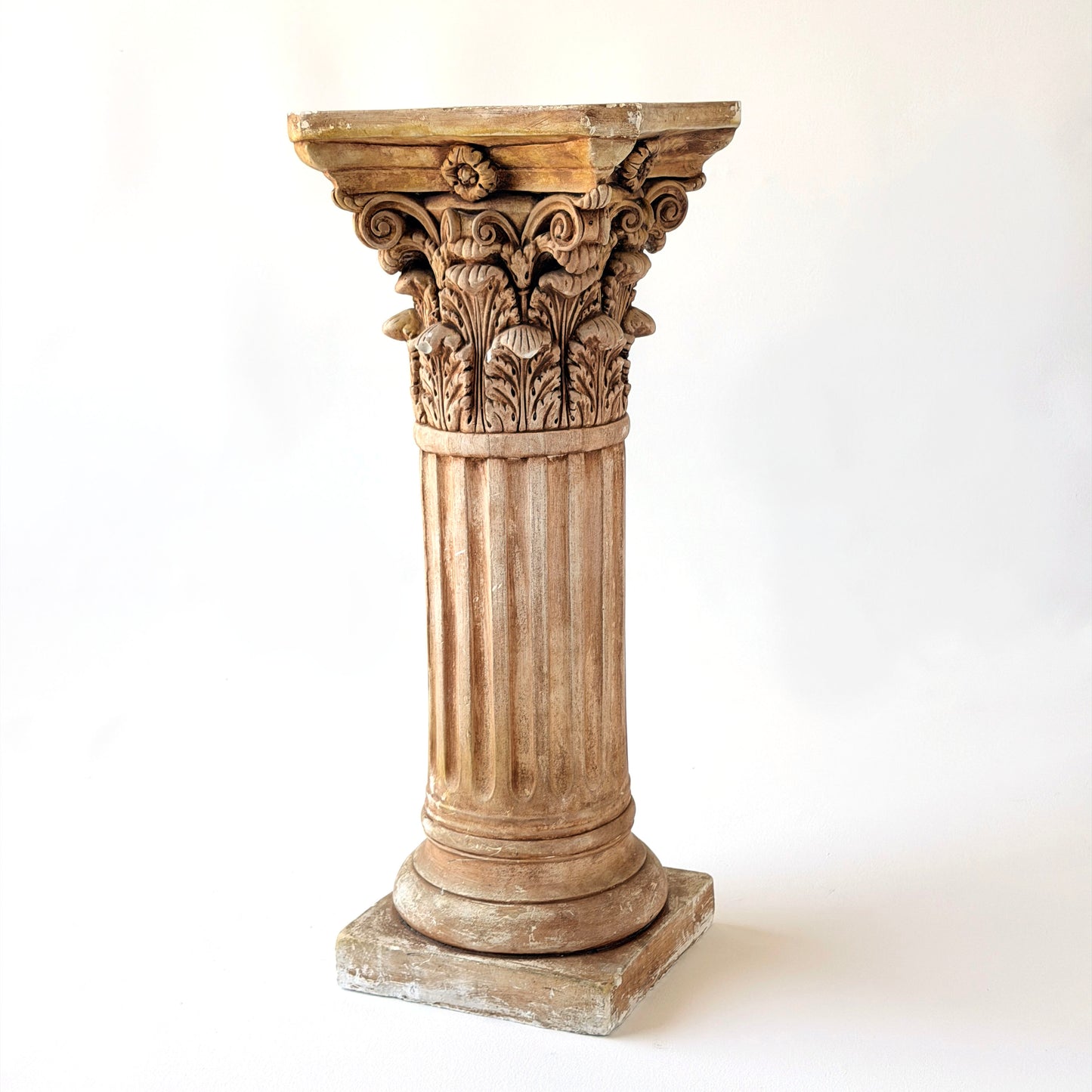 PD008 LIGHT BROWN PATINA CORINTHIAN PEDESTAL