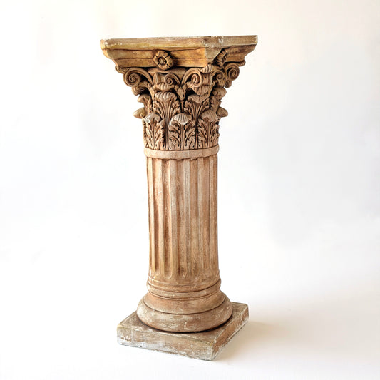 PD008 LIGHT BROWN PATINA CORINTHIAN PEDESTAL