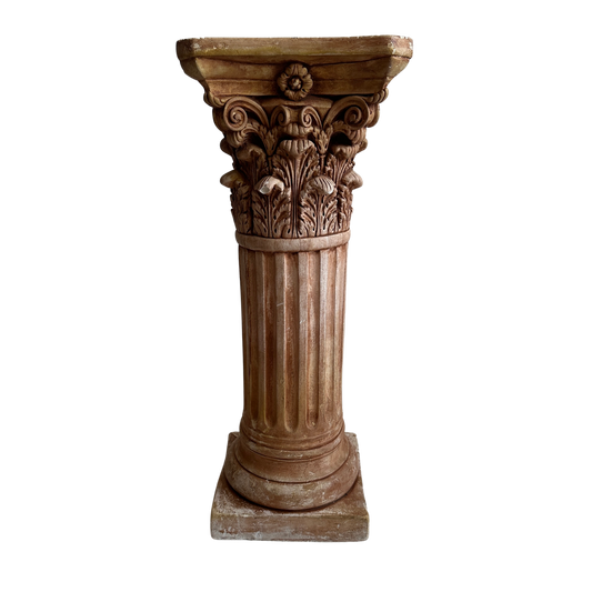 PD008 LIGHT BROWN PATINA CORINTHIAN PEDESTAL