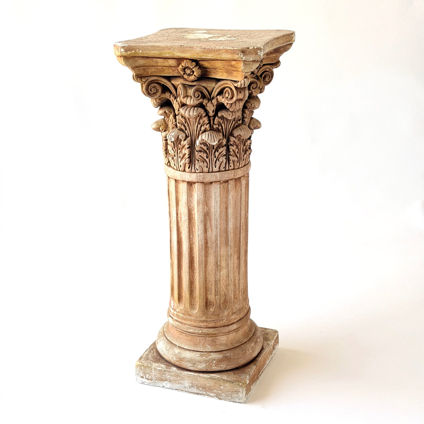 PD008 LIGHT BROWN PATINA CORINTHIAN PEDESTAL