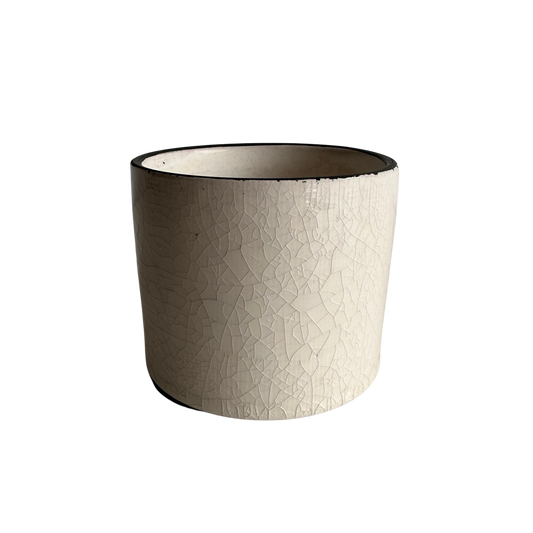 PL008 WHITE CRACKLE PLANTER