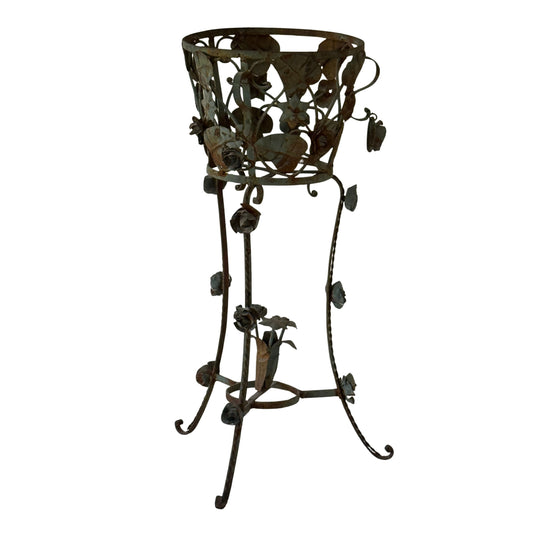 PL014 VINTAGE FLORAL PLANT STAND