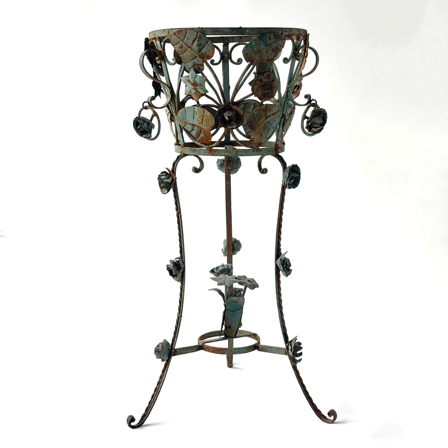 PL014 VINTAGE FLORAL PLANT STAND