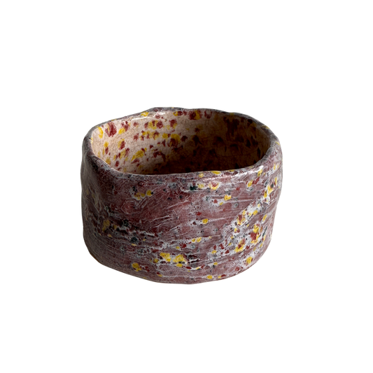 PL007 PURPLE & PINK SPECKELED CERAMIC PLANTER