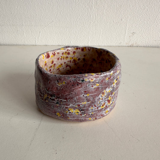 PL007 PURPLE & PINK SPECKELED CERAMIC PLANTER