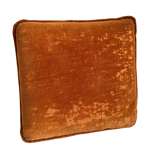 PW006 DISTRESSED ORANGE COURDUROY PILLOW