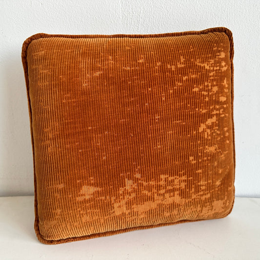 PW006 DISTRESSED ORANGE COURDUROY PILLOW