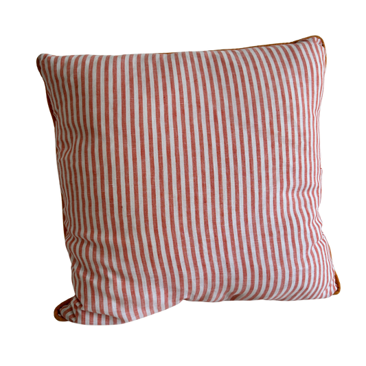 PW008 ORANGE AND WHITE SKINNY STRIPED PILLOW