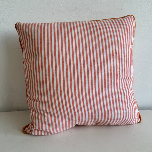 PW008 ORANGE AND WHITE SKINNY STRIPED PILLOW