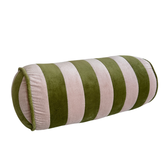 PW010 C&K PINK AND GREEN STRIPED BOLT PILLOW
